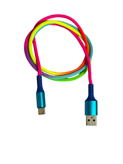 Rainbow Braided Charging Cable | USB-A to Micro USB | Fast Charge & Data Sync