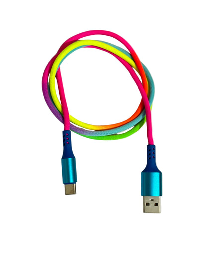 Rainbow Braided Charging Cable | USB-A to Micro USB | Fast Charge & Data Sync